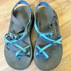 Custom Designed Blue Chacos